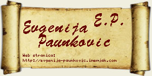 Evgenija Paunković vizit kartica